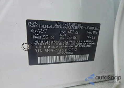 2017 Hyundai Sonata Sport from USA, damaged, VIN 5NPE34AF5HH595157